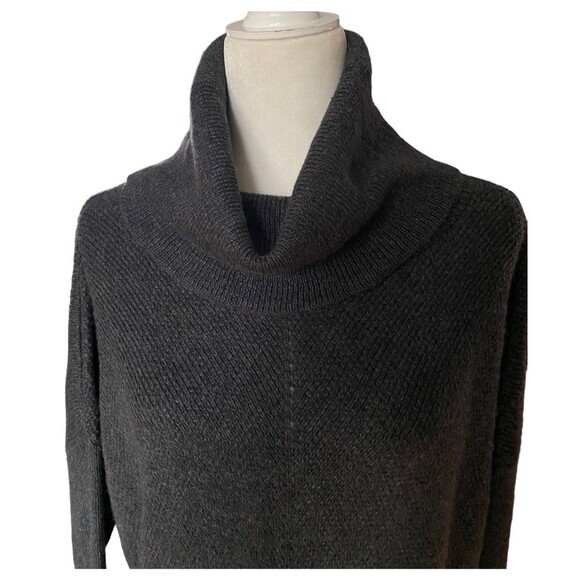 Ann Taylor Size L cotton blend tunic sweater grey turtleneck classic timeless - Picture 2 of 10